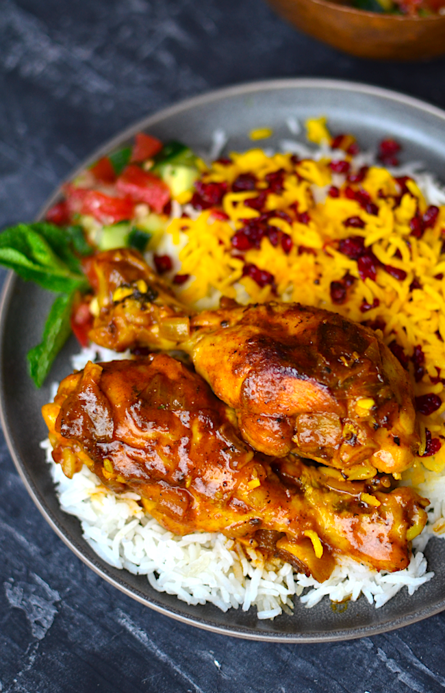Yammie's Noshery Persian Saffron Chicken {Zereshk Polo Ba
