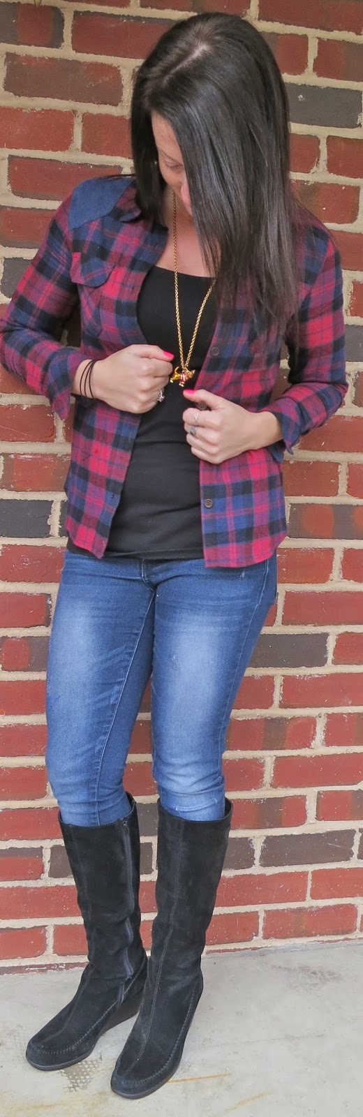 plaid blouse, skinny jeans, flannel, outfit, fashion