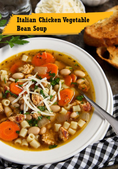 Italian Chicken Vegetable Bean Soup - Recipes Cottage