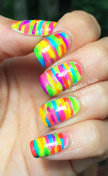 rainbow nail neon stripe nails colors end