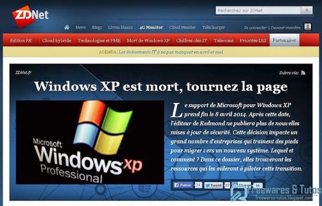 Le site du jour : Jour J pour Windows XP