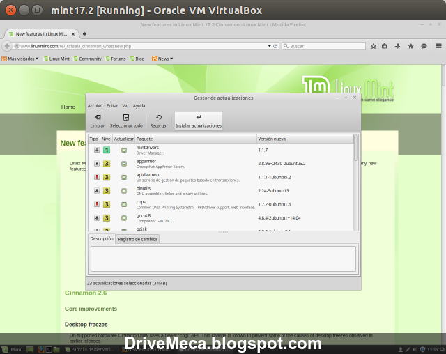 DriveMeca instalando Linux Mint Rafaela paso a paso