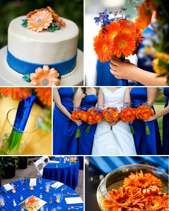 Memorable Wedding A Modern Orange and Blue Wedding