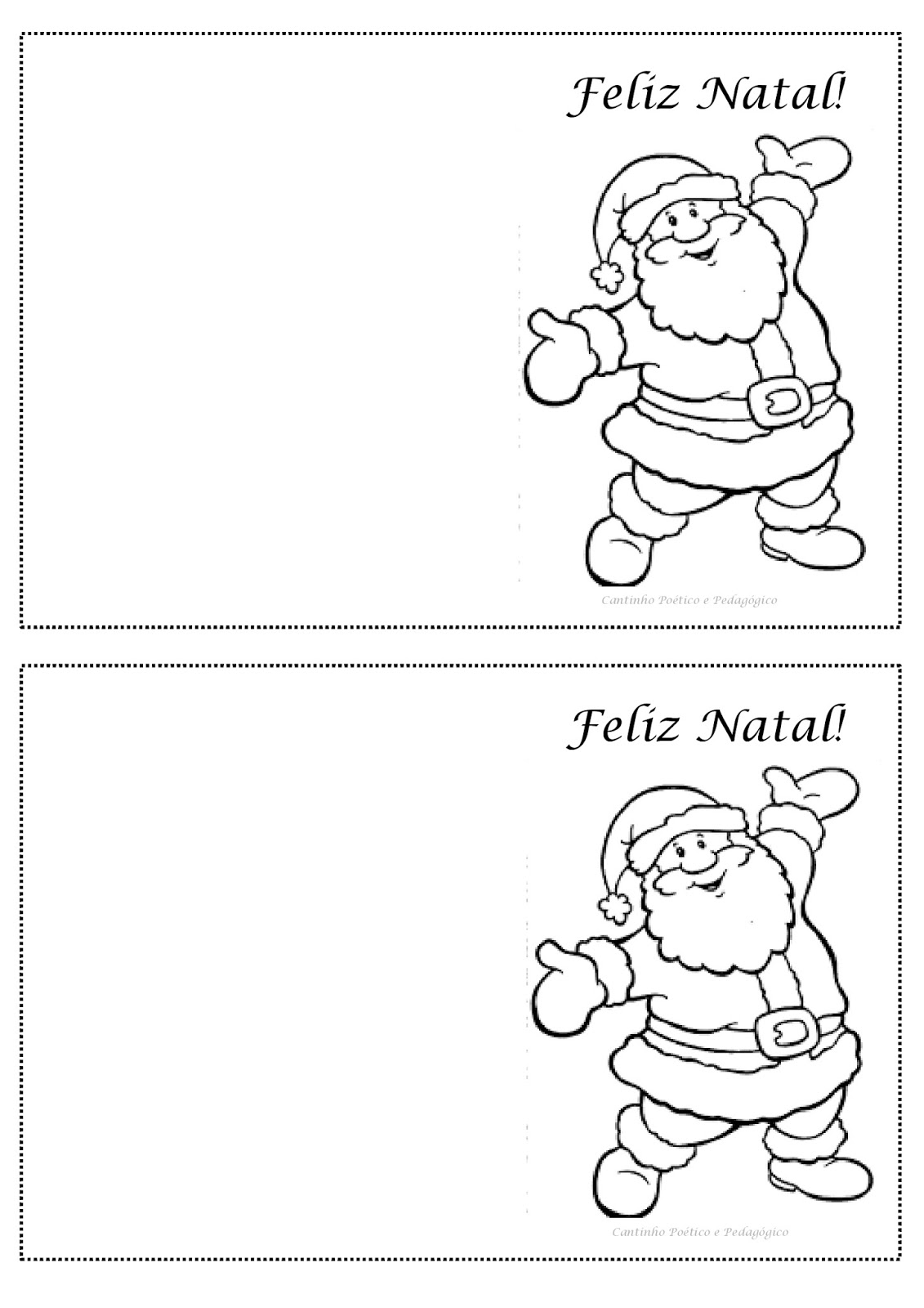 cantinho poético e pedagógico cartÕes de natal para colorir