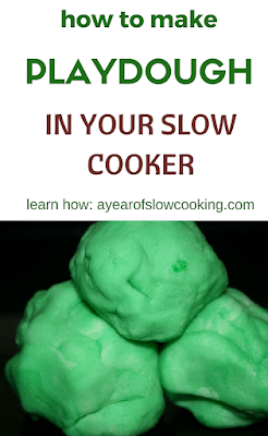 Easy way to make playdough at home in your crockpot slow cooker. Also includes a gluten free version. This is great for schools, daycare centers, or for at home on a rainy day.