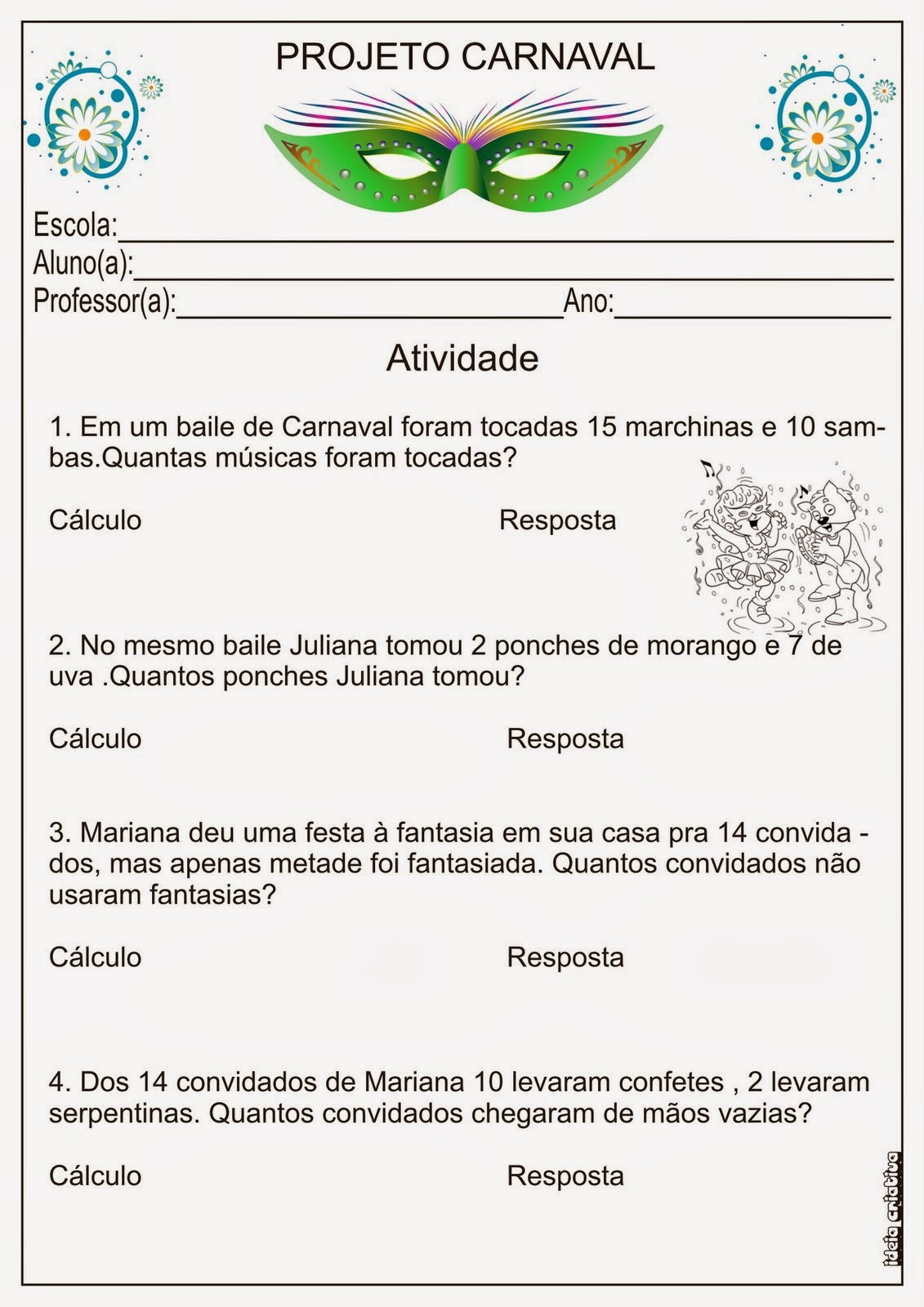 EMIC: Atividades sobre o carnaval de matematica