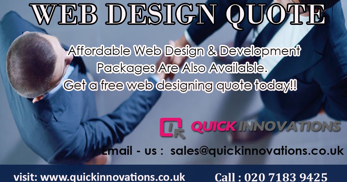 Free Web Design Quote for website designing starting from £99