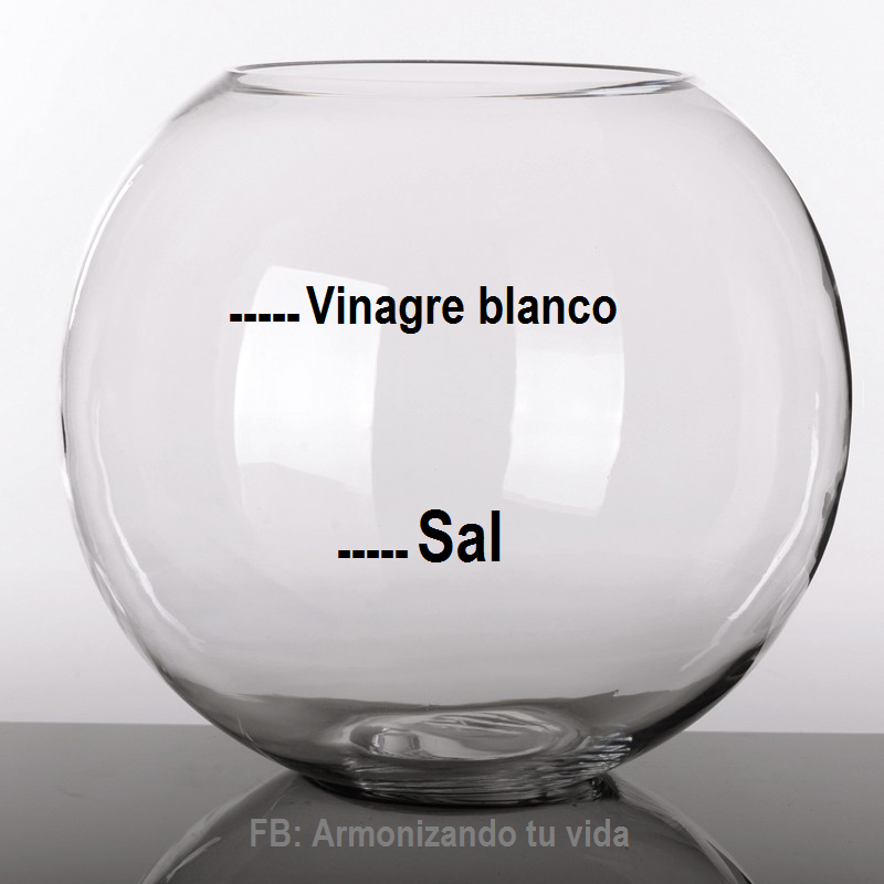 vaso con agua y sal marina