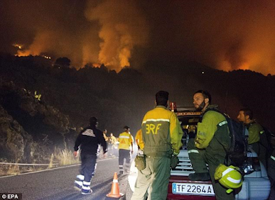 4 Photos: Man accidentally sparks wildfire in canary Islands after lighting "toilet paper"