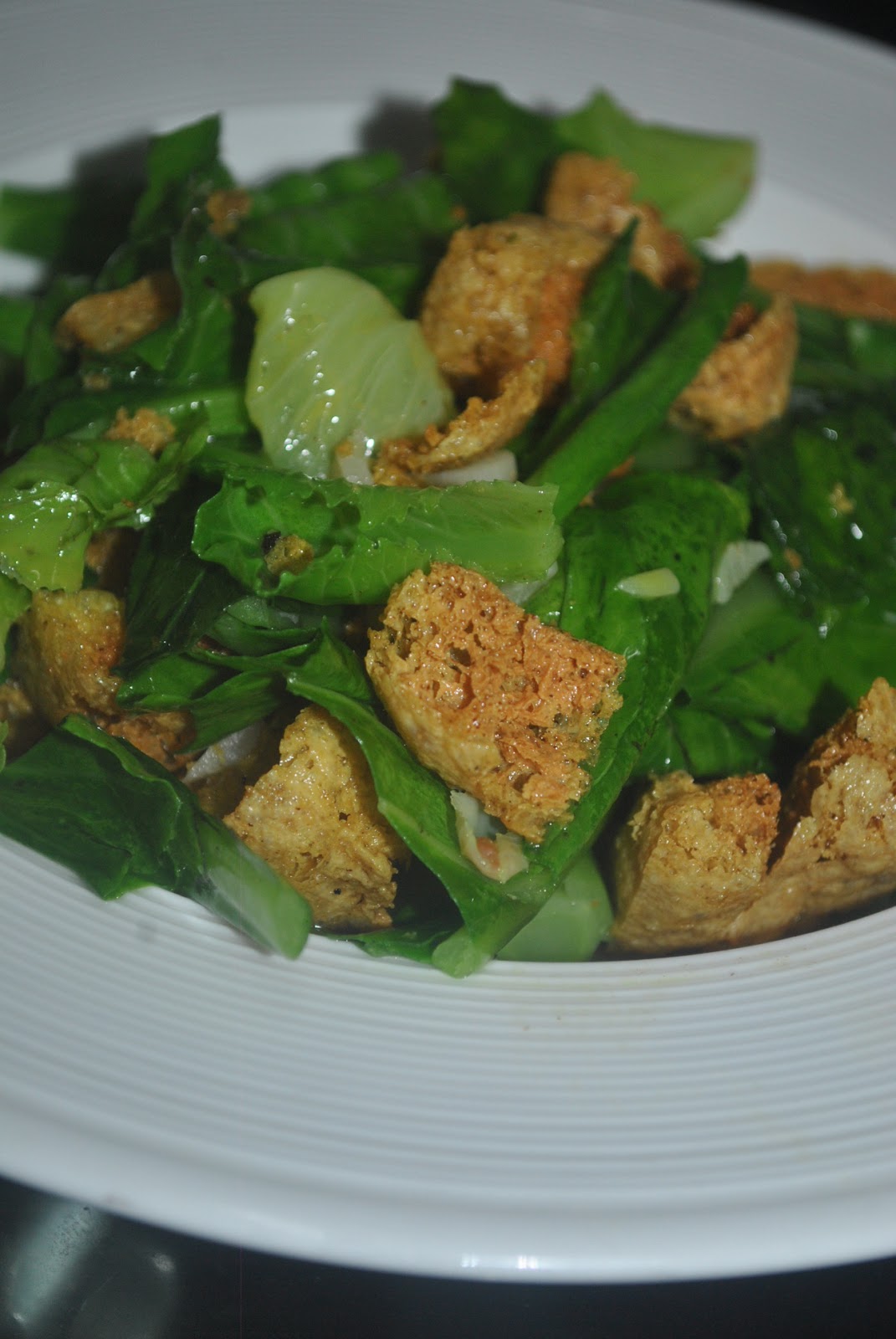 PATYSKITCHEN STIR FRIED BABY KAILAN WITH PUFF TOFU / BABY KAILAN