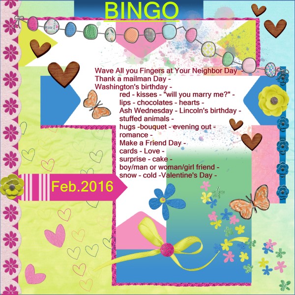 Feb.2016 Bingo card