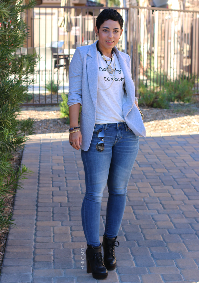 Forever 21 Heather Grey Blazer + Jeans |Fashion, Lifestyle, and DIY