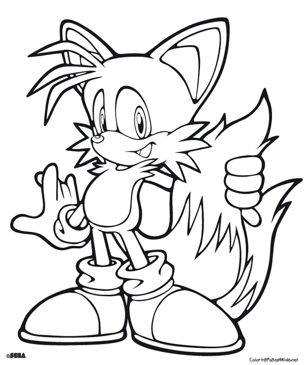 Tails Color Page Sonic Boom - AusmalbilderFurKinder.de