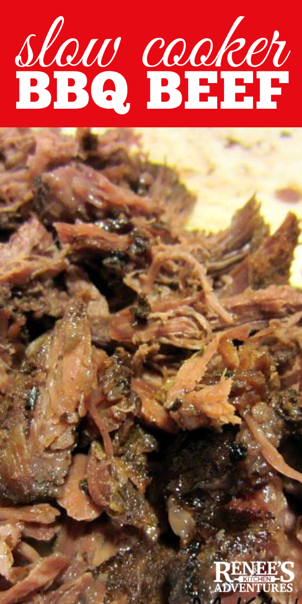 Slow Cooker BBQ Beef pin for Pinterest