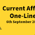Current Affairs One-Liner: 6th September 2019