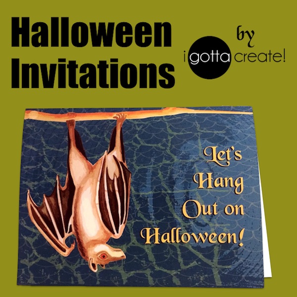 Mega Bat printable Halloween Party Invitations match my free printable calendar! | Visit I Gotta Create!