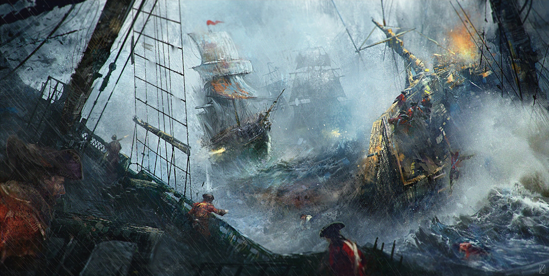 The Geeky Nerfherder: Cool Art: 'The Naval Battle' by Karl Fitzgerald