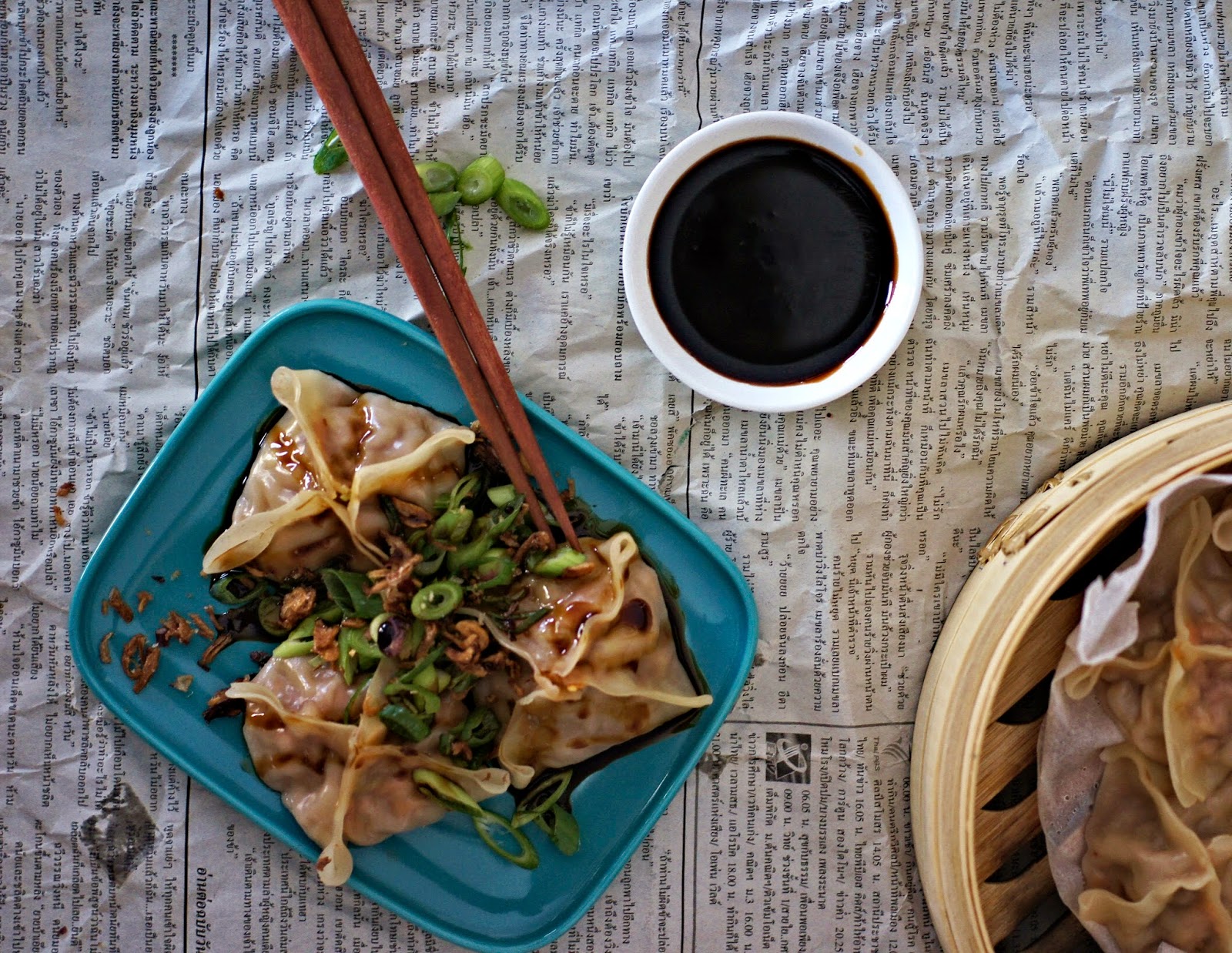 The Other Crumb Shredded duck dumpling with spiced hoi sin and green