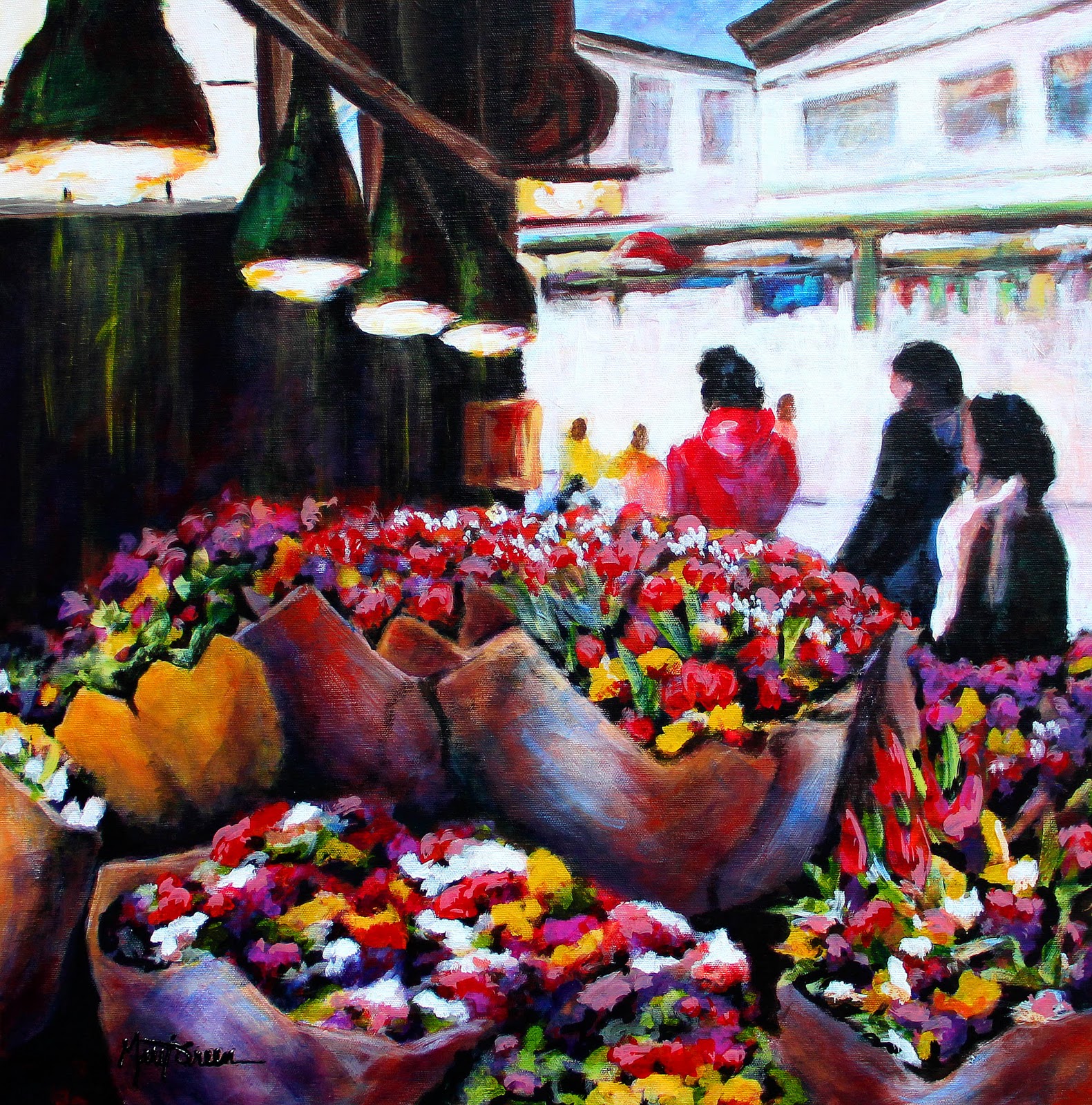 Marti Green Artist PUBLIC MARKET ON CANVAS