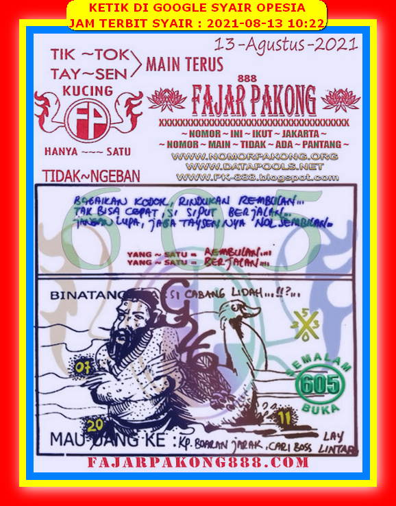 Syair Hk 13 Agustus 2021 Opesia Syair Jitu 3