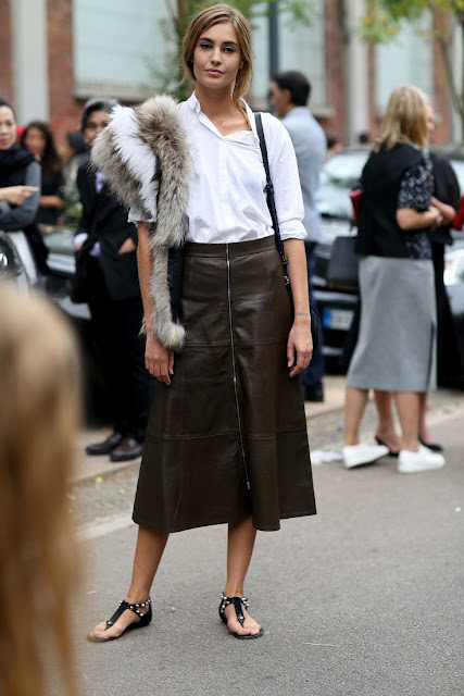 How to rock a: leather skirt