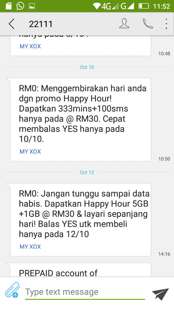 Happy Hour melalui SMS Happy Hour Onexox terkini dan terjimat 1