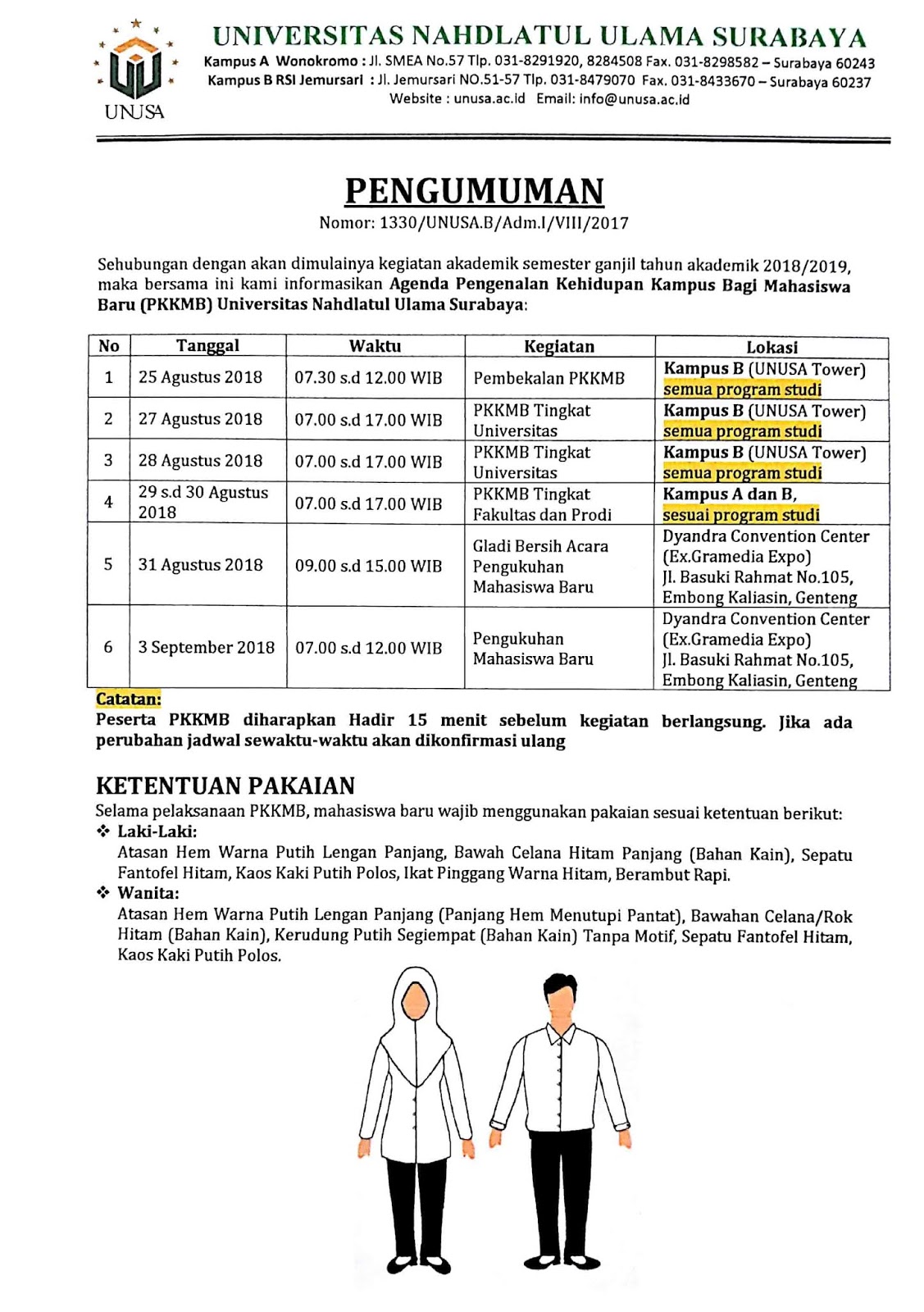 Biaya Kuliah Unusa Surabaya 2018 Student Asia