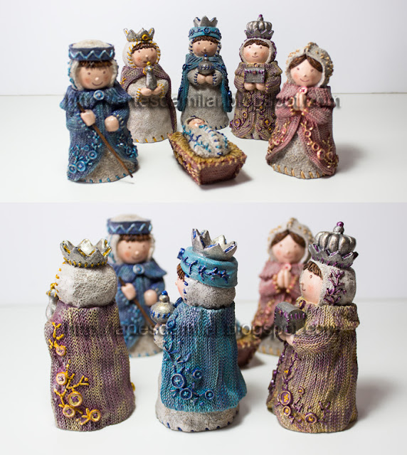 Presépio imitando croché Presépio imitando croché