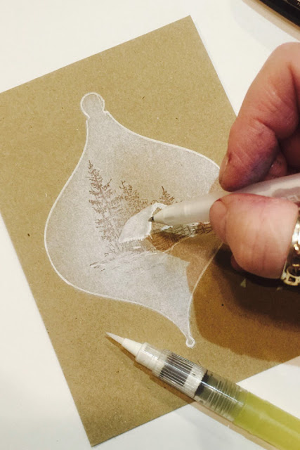 Inkylicious Winter Bauble - Faux Parchment - Step 5