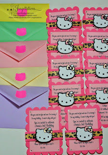 hello kitty leopard cheetah invitations