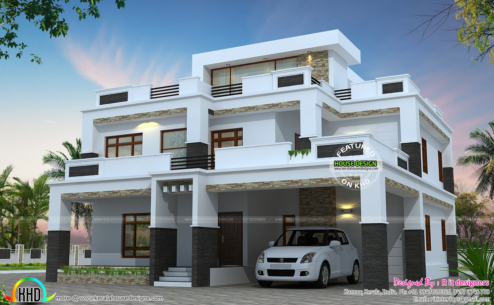 House with lift Kerala home design and floor plans
