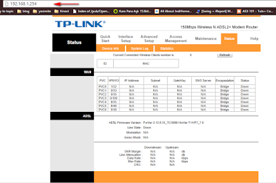 Modem TPlink Webconfig