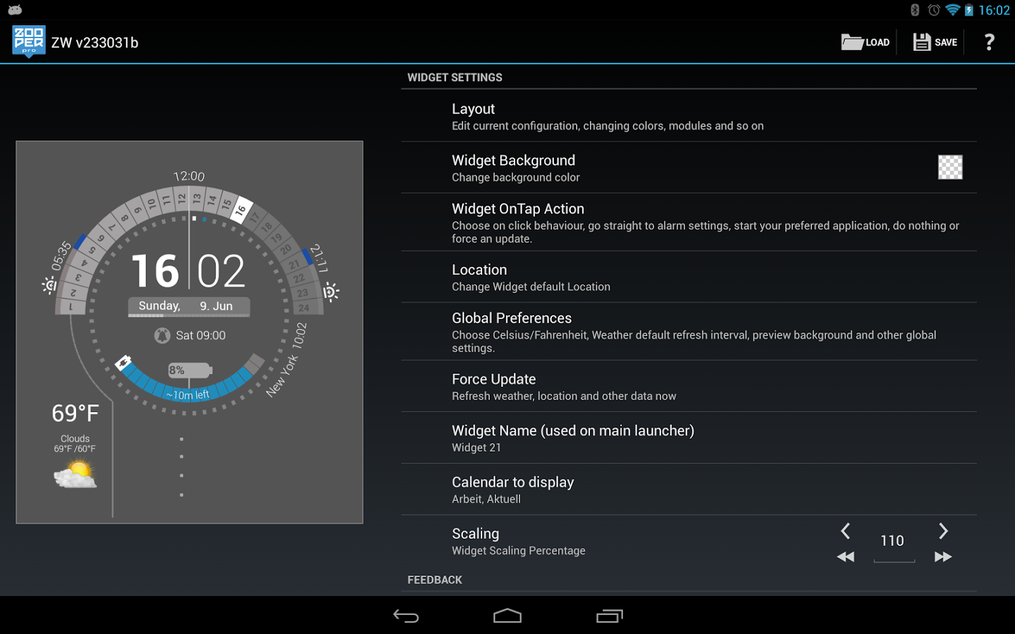 виджеты. минималистический виджет часы дата и батарея zooper.