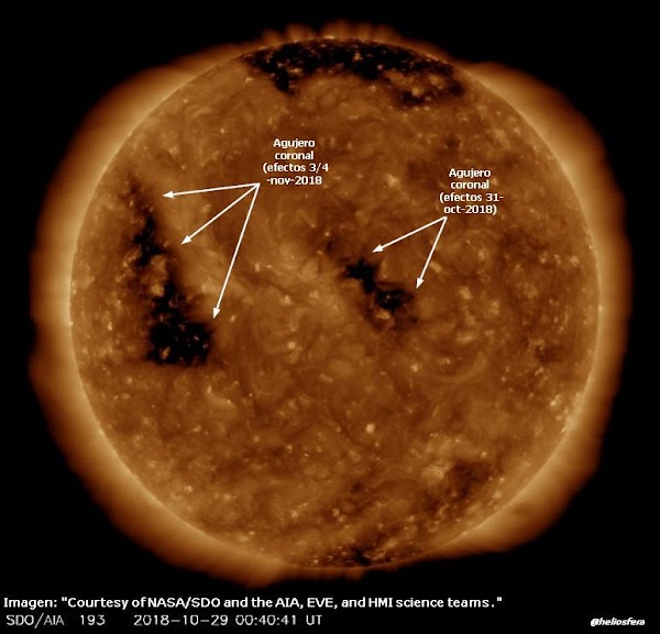 ALERTAS: 2 agujeros coronales provocaran viento solar en la tierra. ALERTAS: 2 agujeros coronales provocaran viento solar en la tierra.