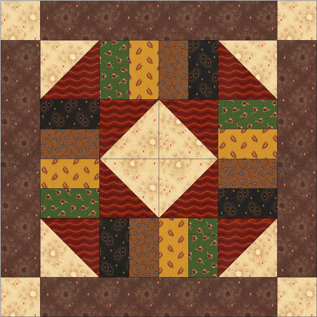 Crazy Lady Quilt Designs Four Block Wonder Sashing, Cornerstones and Borders