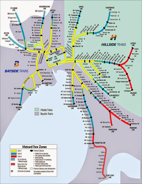 Melbourne rail map