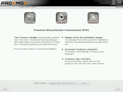 Pilih DISK untuk instalasi Proxmox VE