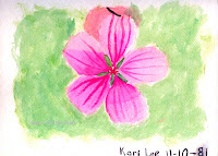 Pink Flower - watercolor on 100# watercolor paper