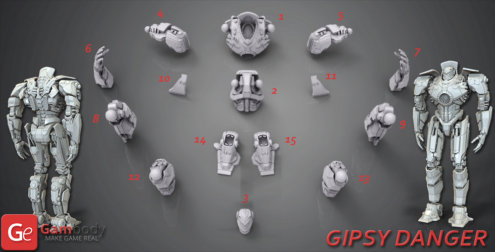 Pacific Rim Gipsy Danger 3d Printing Model Assembly 3d Figurine