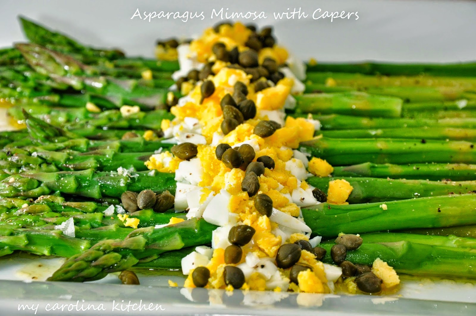 My Carolina Kitchen White Asparagus with a Brown Butter Vinaigrette