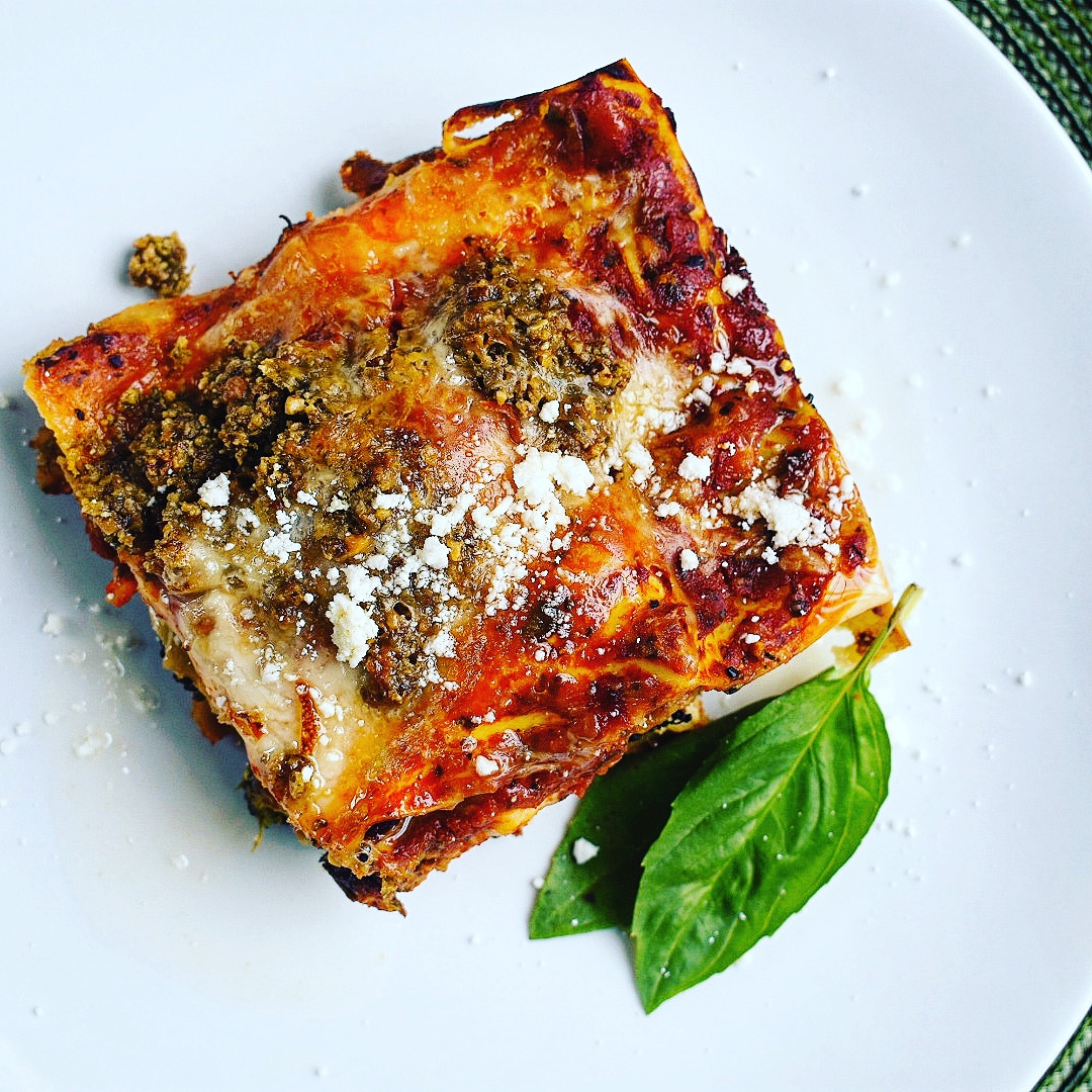 Roasted Broccoli, Goat Cheese and Sundried Tomato Lasagna | Chef Jen