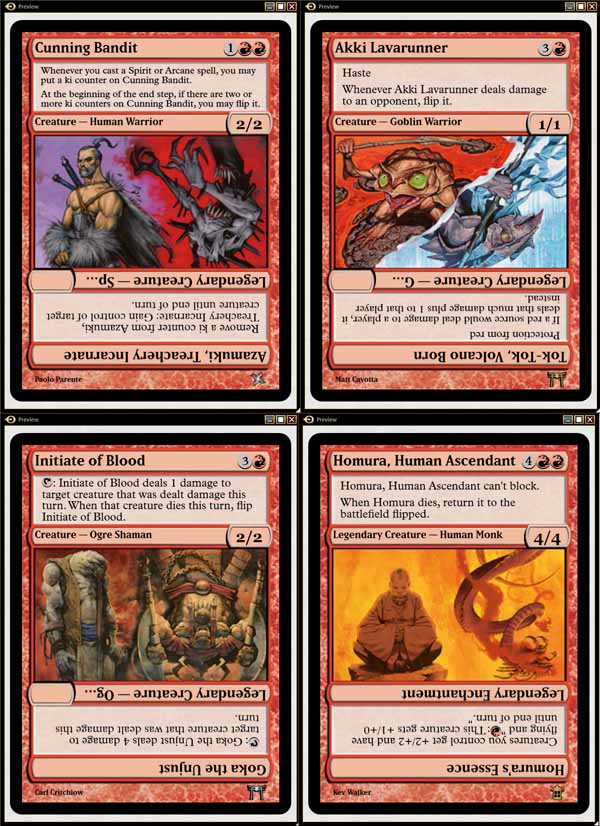 Magic the Gathering Adventures Kamigawa Block Flip Cards