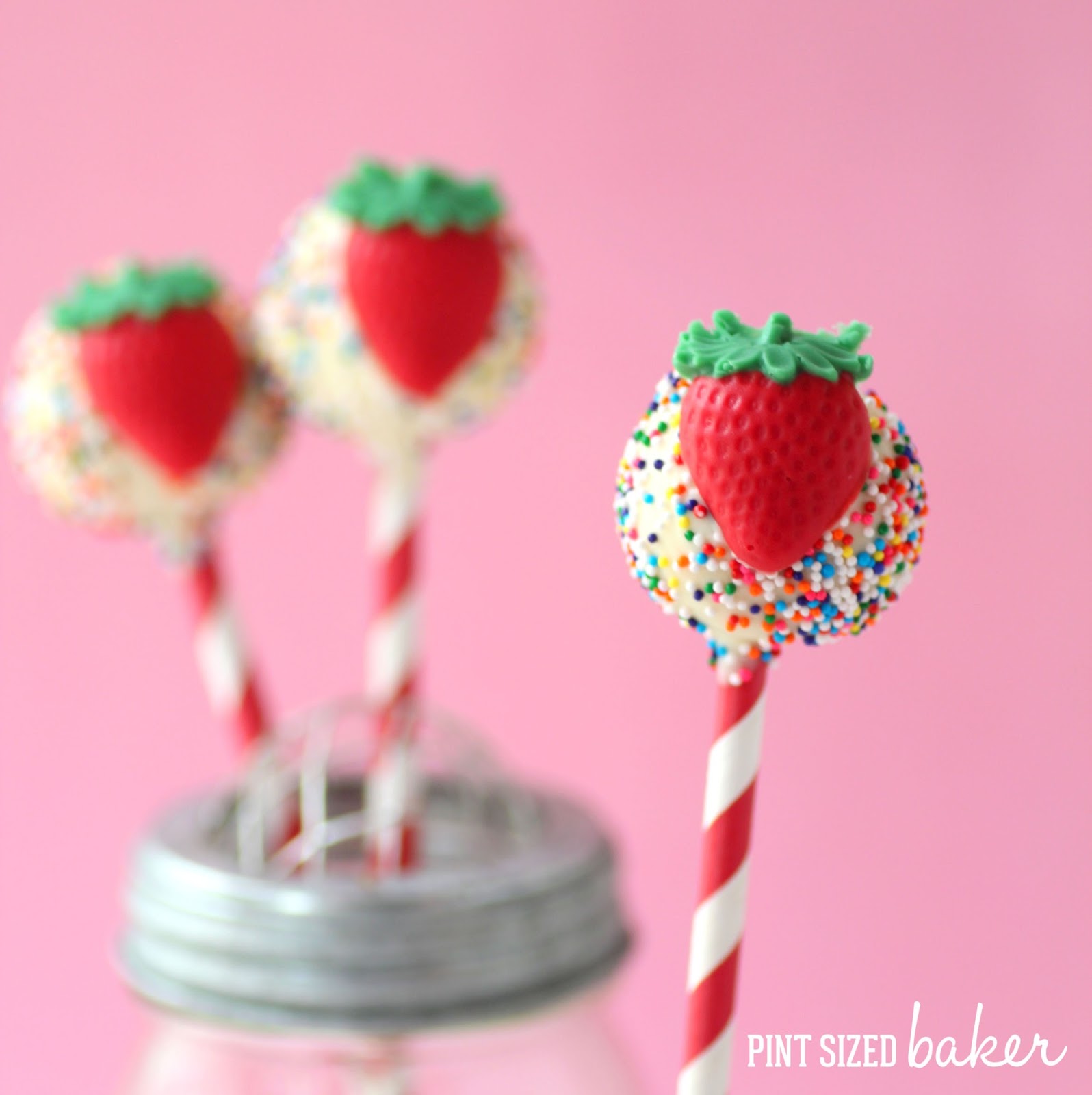 Strawberry Cake Pops with a Mold - Pint Sized Baker