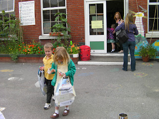 the classroom door opens for the last time. End of term