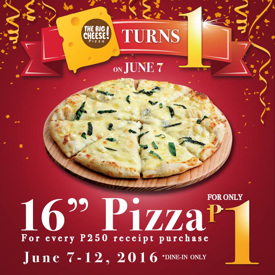 The Food Alphabet and More The Big Cheese Pizza Turns 1 16" Pizzas