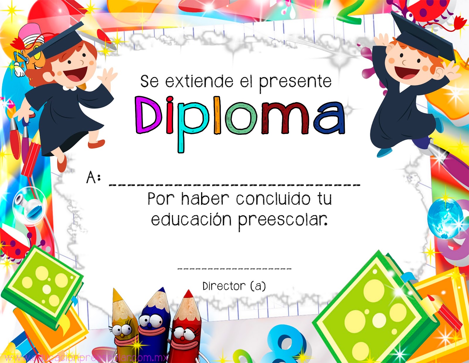 diplomas para niños