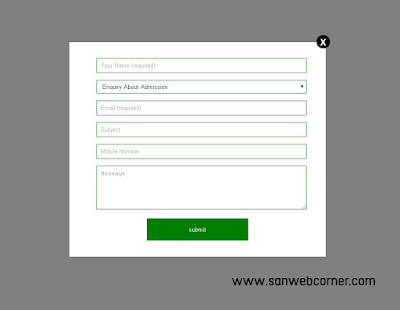 jQuery Responsive popup box with feedback form