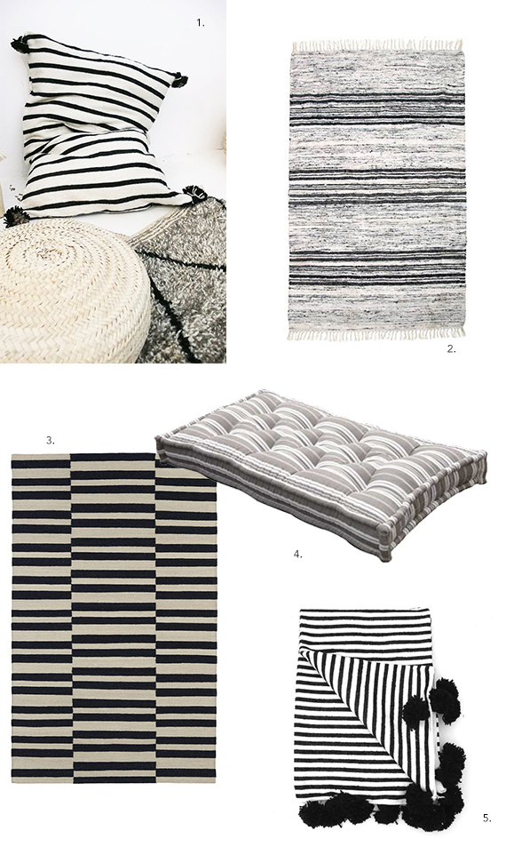 Black and white striped textiles picks by My Paradissi