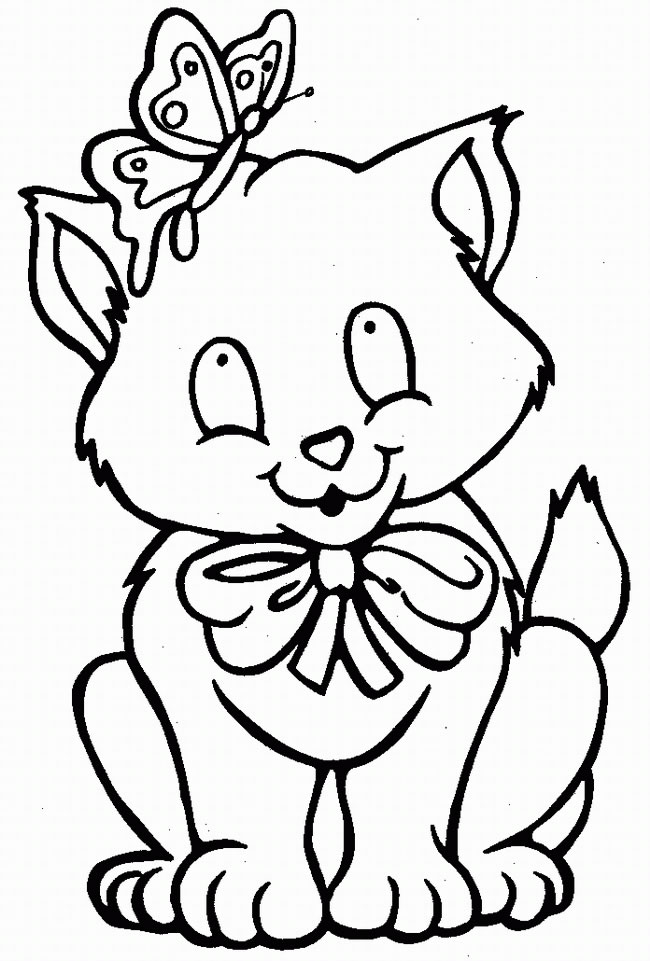 Cute Cats and Dogs Coloring Pages For Print