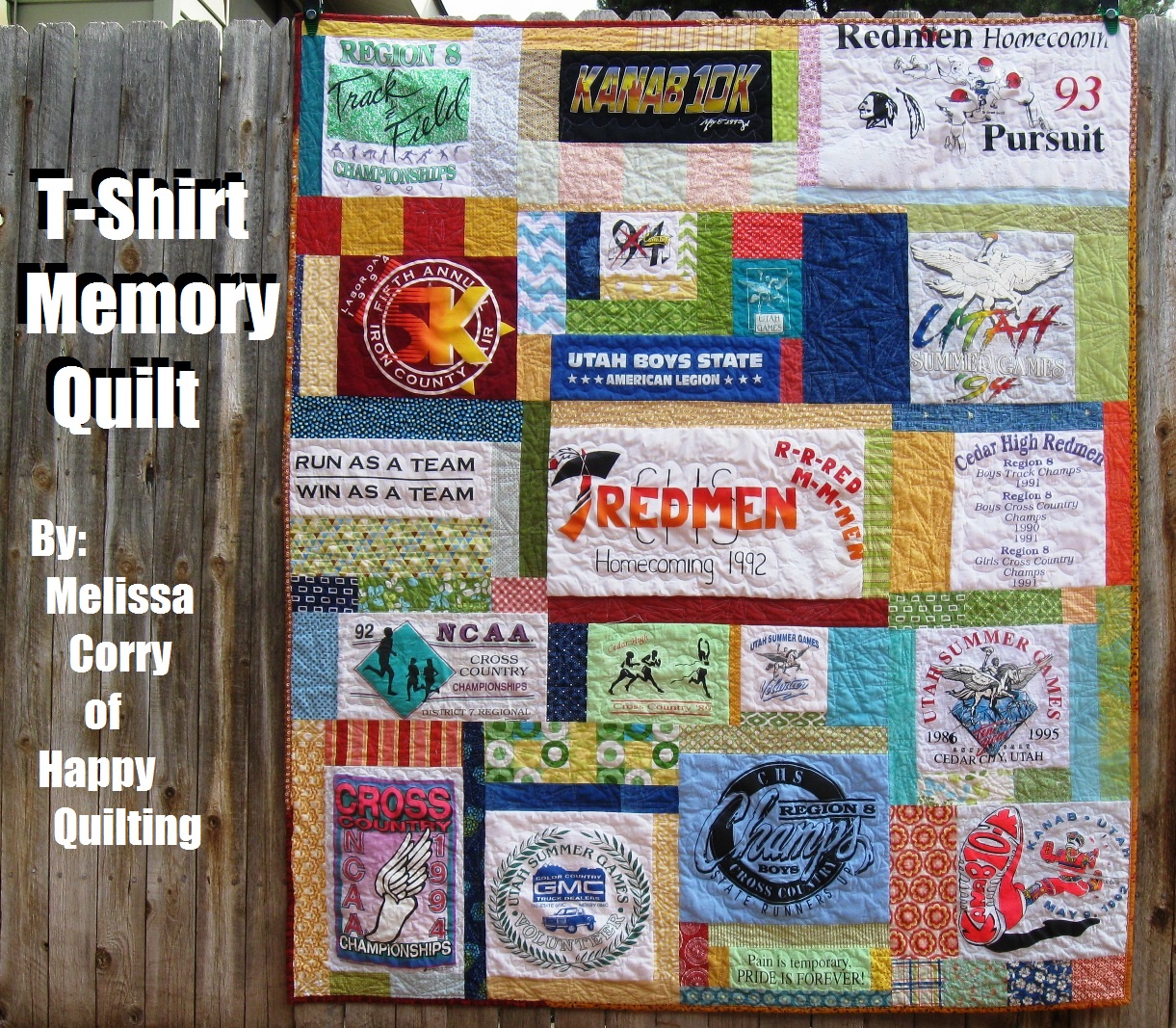 Happy Quilting TShirt Memory Quilt Tutorial and Giveaway!!!